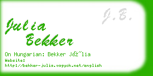 julia bekker business card